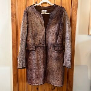 NWT Scully leather long leather jacket. Vintage Gorgeous stunning detail Lined.